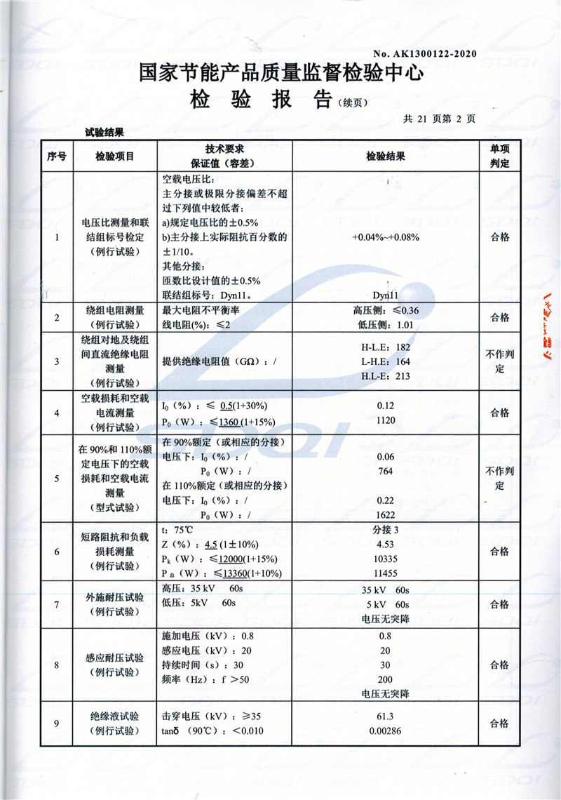 高低压试验报告-S11-1250铜梁铜梁铜梁油浸式变压器-2.jpg